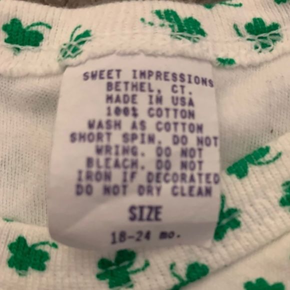 Onesie Hat Baby Toddler St. Patrick’s Day Shamrocks St. Paddy’s Day 18-24 Months - Picture 4 of 6